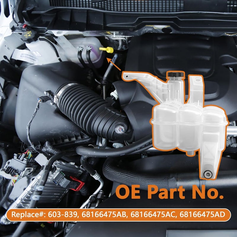 LOSTAR 603-839 Engine Coolant Reservoir Compatible with 2013-2018 Ram 2500 3500 4500 5500 6.7L - Replaces OE# 68166475AC, 68166475AB, 68166475AD - Image 3